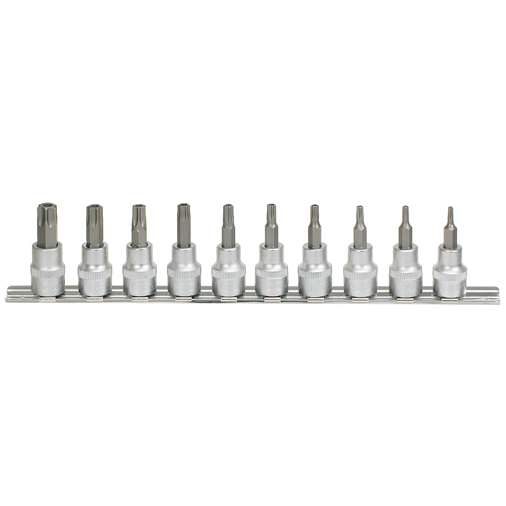 Rail de 10 douilles tournevis ULTIMATE TORX percé 3/8