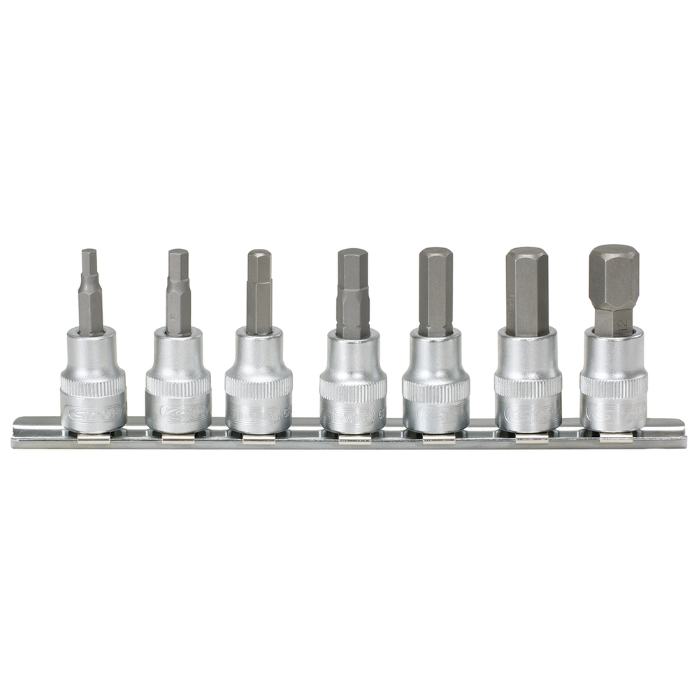 Rail de 7 douilles tournevis ULTIMATE 6 pans 3/8