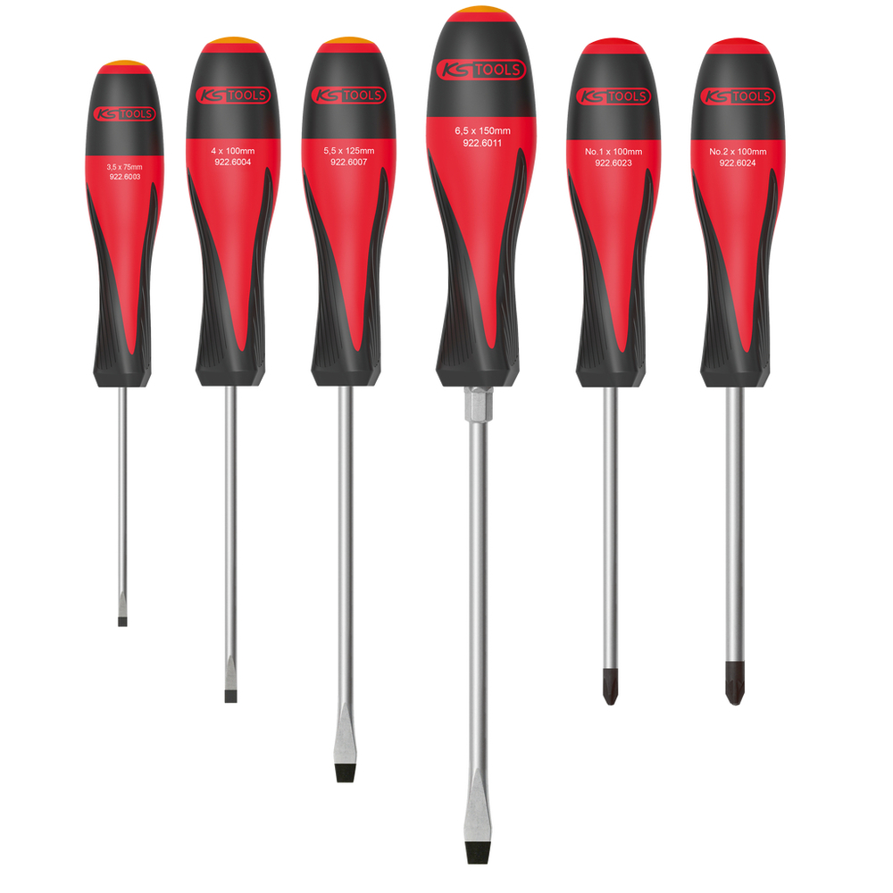 Jeu de 6 tournevis ULTIMATE Fente - PH KS TOOLS - 922.6020
