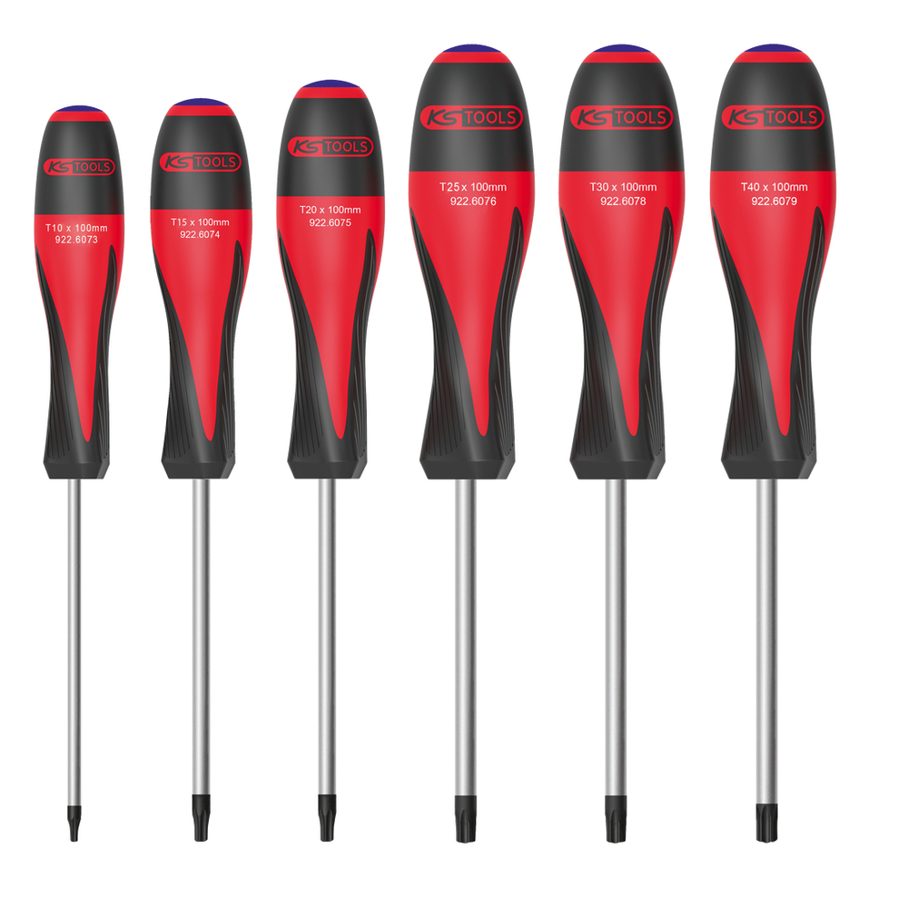 Jeu de 6 tournevis ULTIMATE TORX percé KS TOOLS - 922.6070