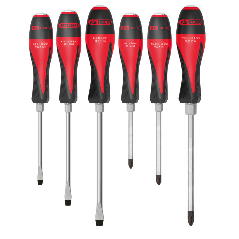 Boîte de 6 tournevis ULTIMATEmax 5,5 à 8 mm - PH1 à PH3 KS TOOLS - 922.6110