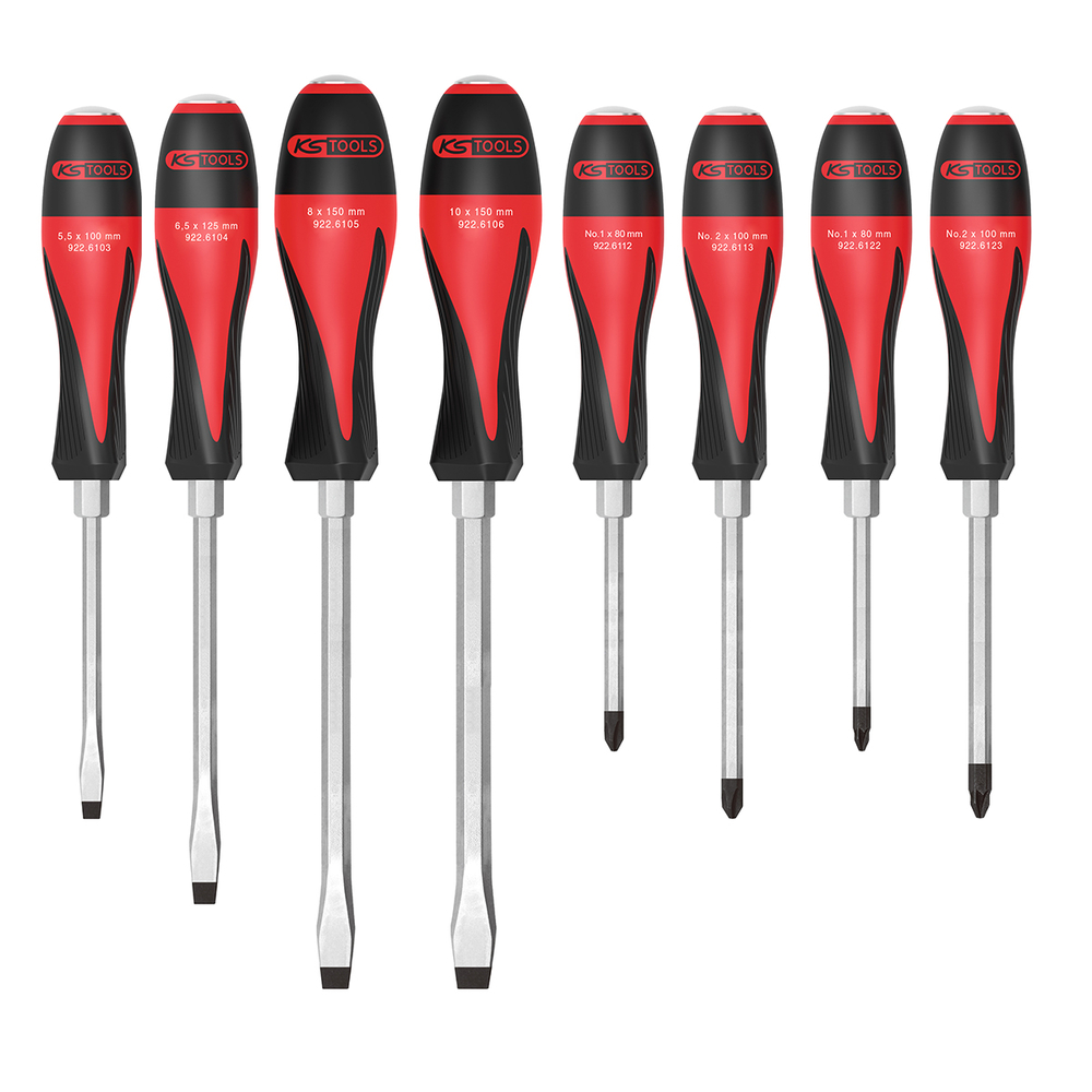 Boîte de 8 tournevis ULTIMATEmax 5,5 à 10 mm - PH1 - PH2 - PZ1 - PZ2 KS TOOLS - 922.6130
