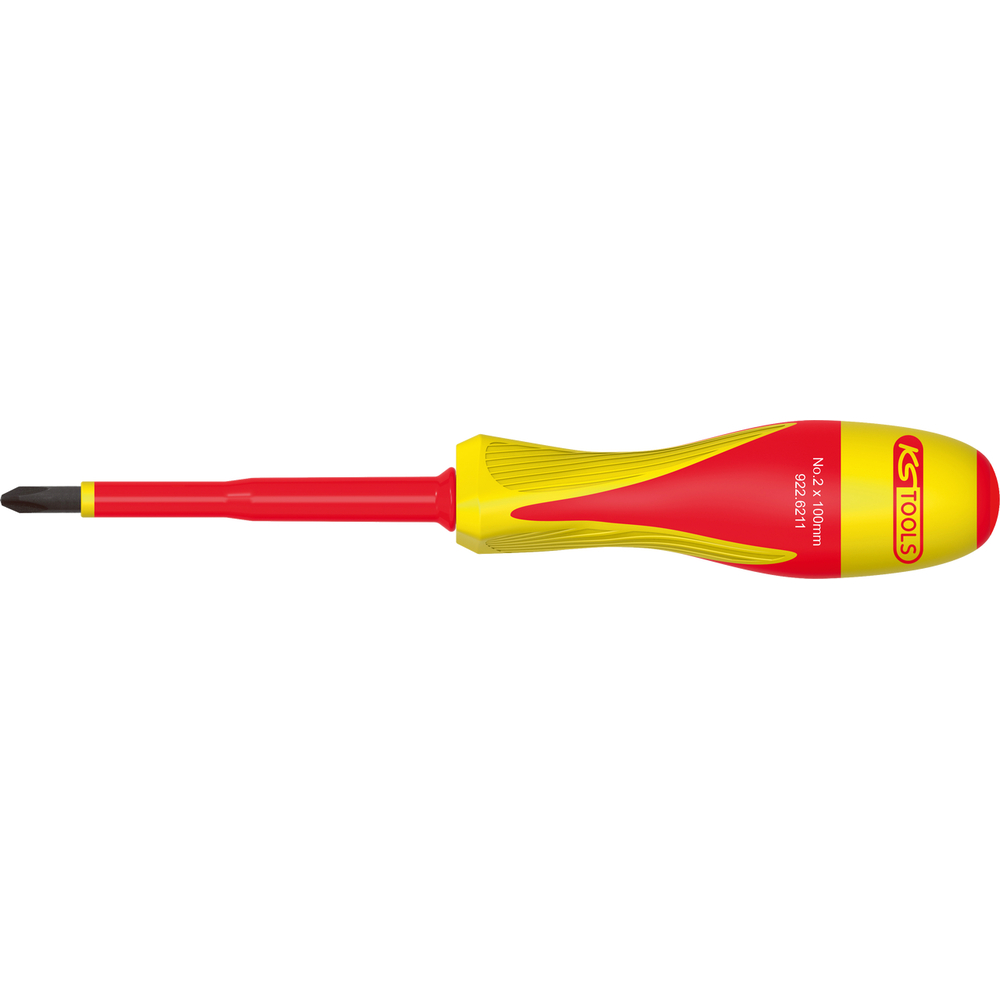 Tournevis PHILLIPS bi-matière isolé 1000V PH2 - 100x205 mm KS TOOLS - 922.6211