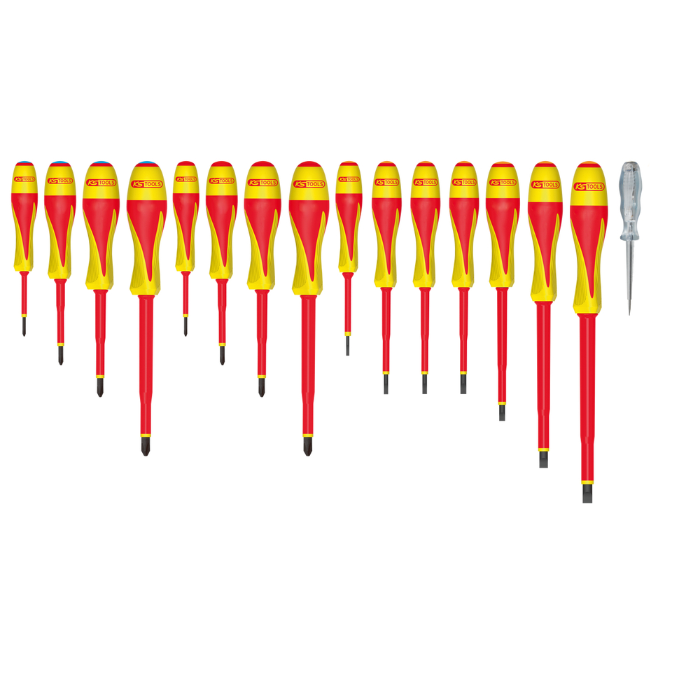 Jeu de 16 tournevis bi-matière isolés 1000V KS TOOLS - 922.6219