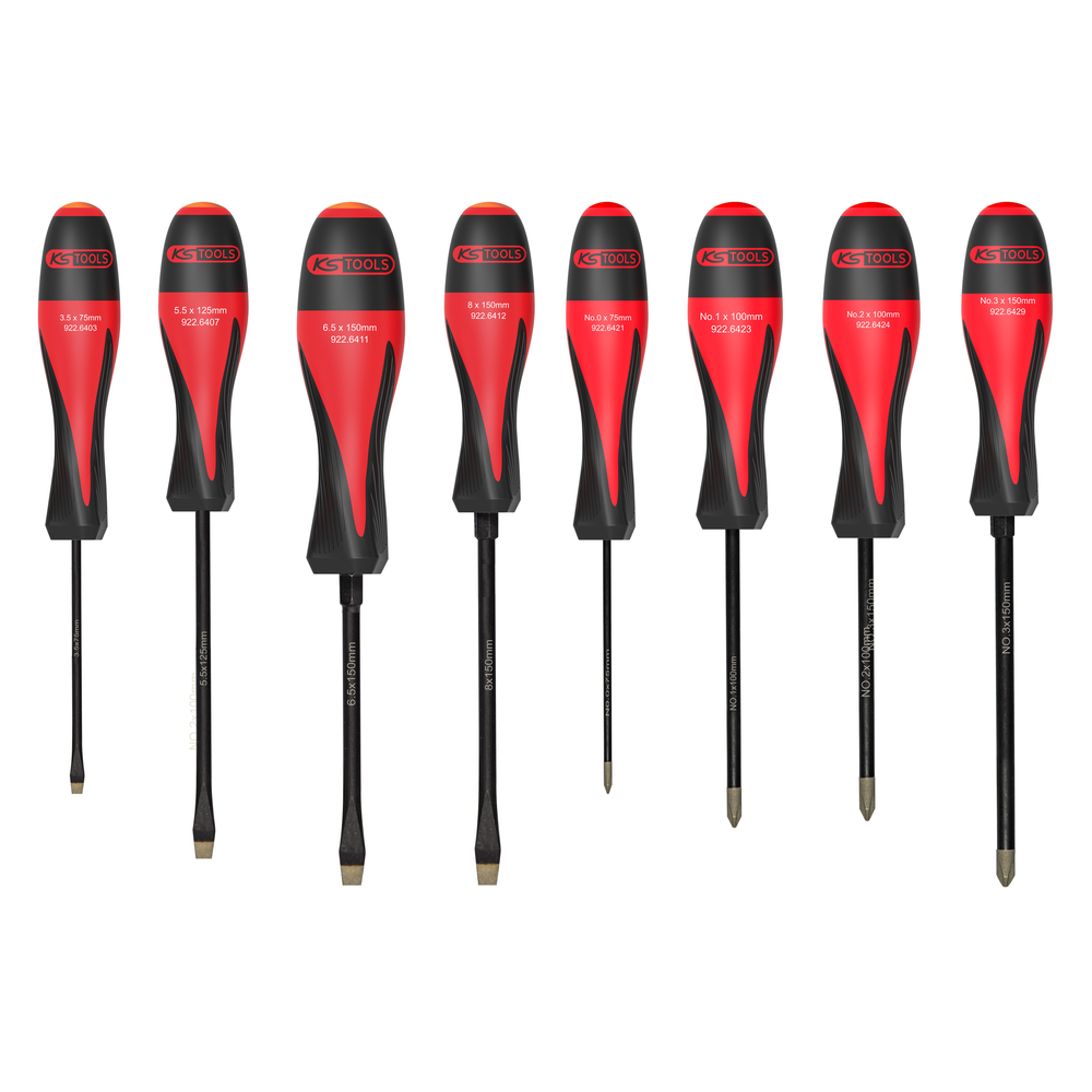 Jeu de 8 tournevis ULTIMATEgrip Fente - PH KS TOOLS - 922.6420