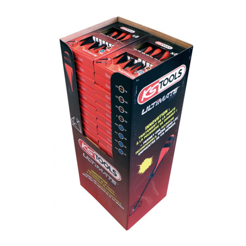 Display de 20 jeux de 8 tournevis ULTIMATEgrip Fente - POZIDRIV KS TOOLS - 922.6440D