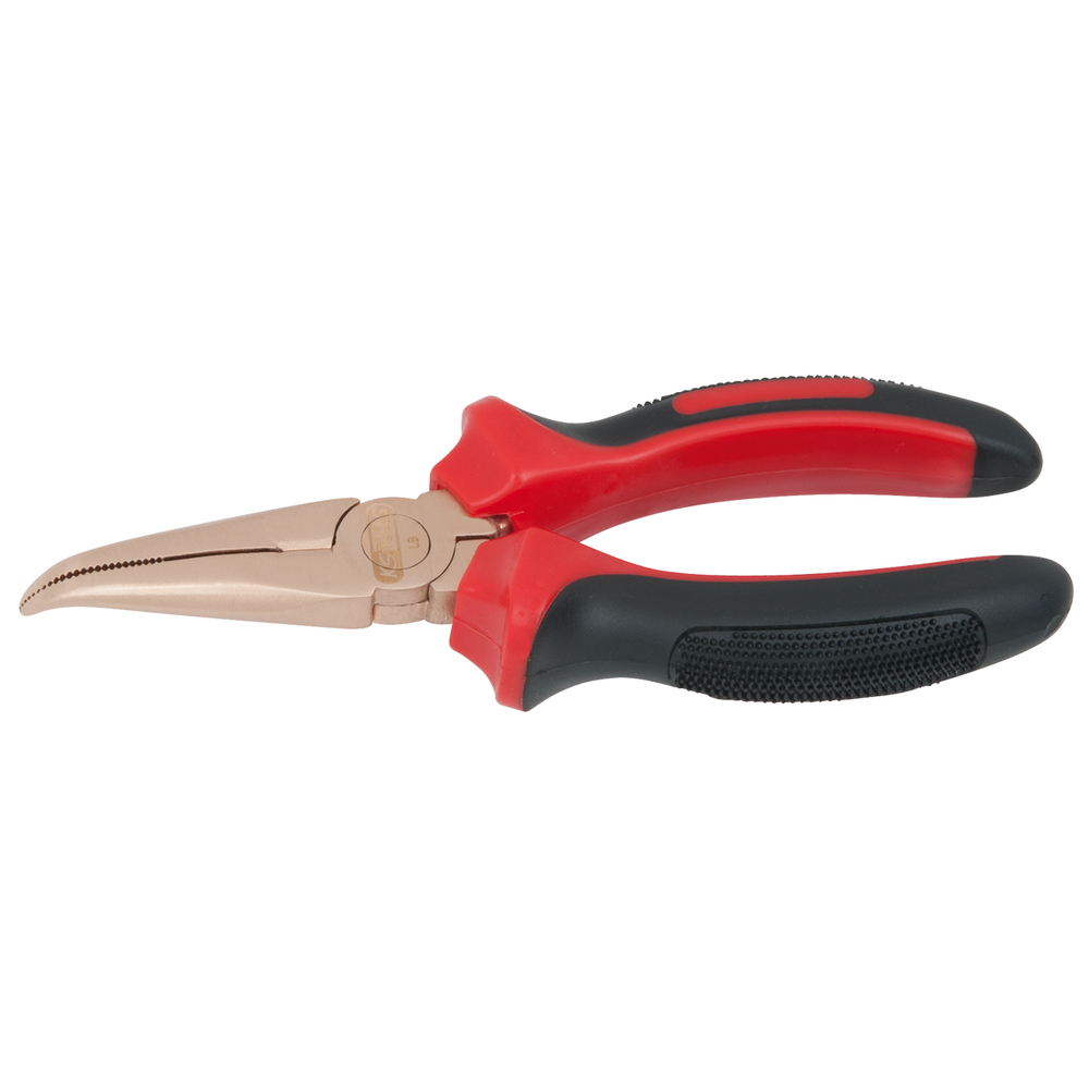 Pince à bec demi-rond coudée BERYLLIUMplus 180mm KS TOOLS - 962.0612