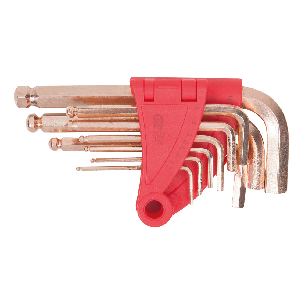 Jeu de clés mâles tête sphérique sur support BRONZEplus 8 pièces KS TOOLS - 963.1517