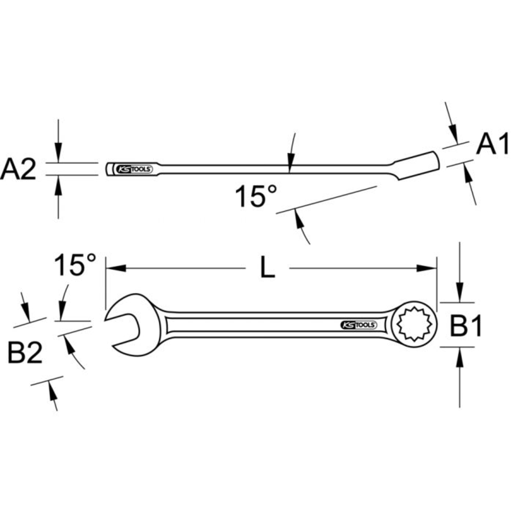 Clé mixte INOX, 10 mm KSTOOLS - 9640110
