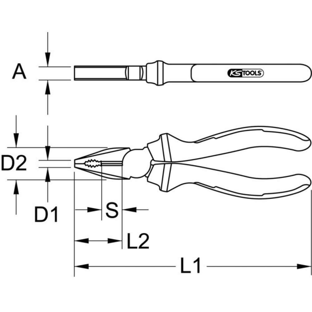 Pince universelle INOX 200 mm KS TOOLS - 964.0203