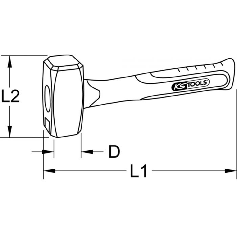 Massette INOX manche fibre - 450g KS TOOLS - 964.2001