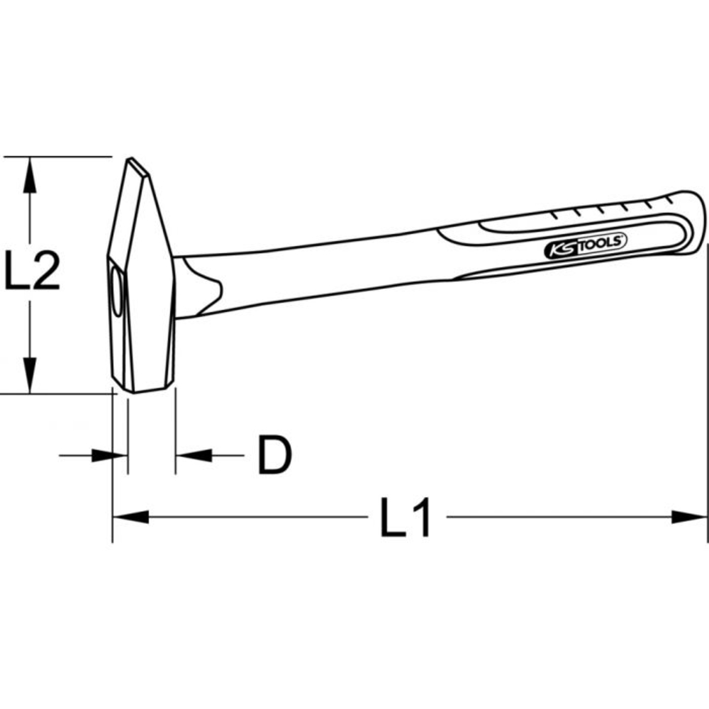 Marteau de mécanicien INOX manche en fibre 5000 g KS TOOLS - 964.2046