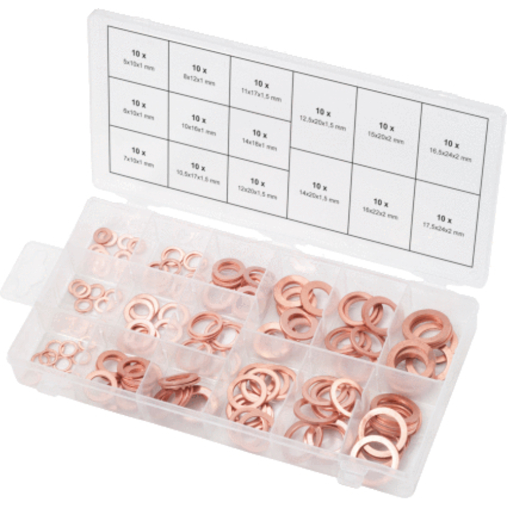 Assortiment de joints cuivre x150 KS TOOLS - 970.0040