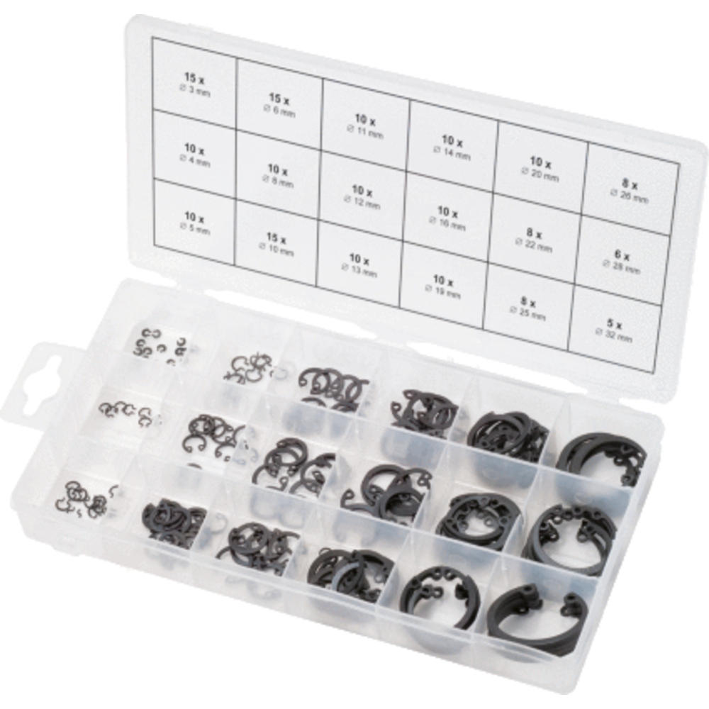 Assortiment de circlips de type interne x180 KS TOOLS - 970.0090