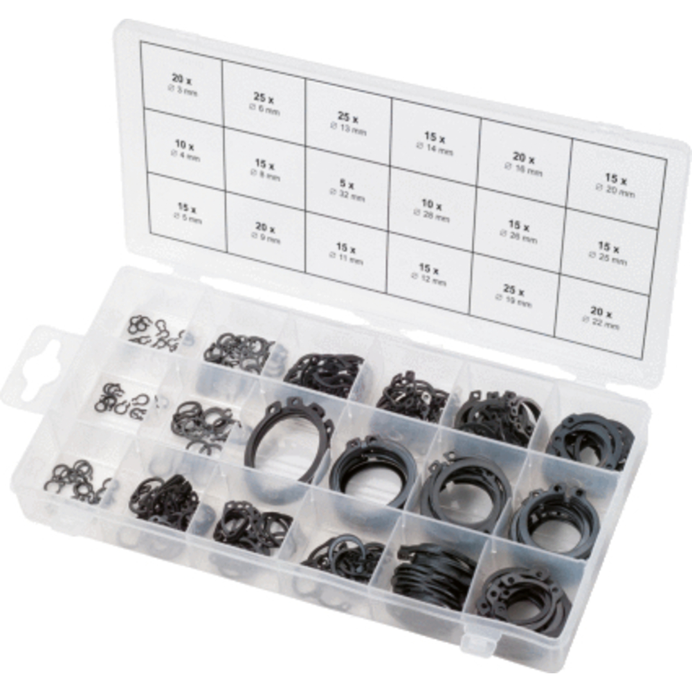 Assortiment de circlips de type externe x300 KS TOOLS - 970.0100