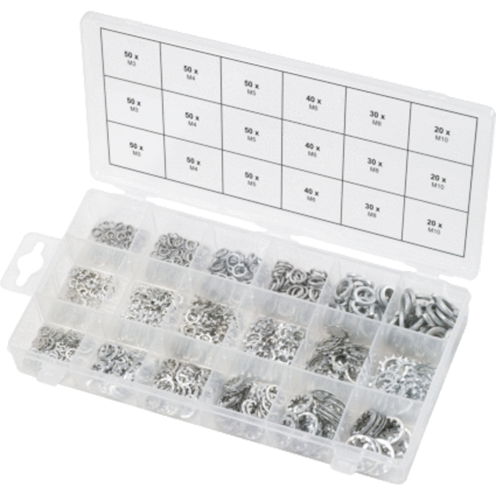Assortiment de rondelles et de rondelles dentées x720 KS TOOLS - 970.0240
