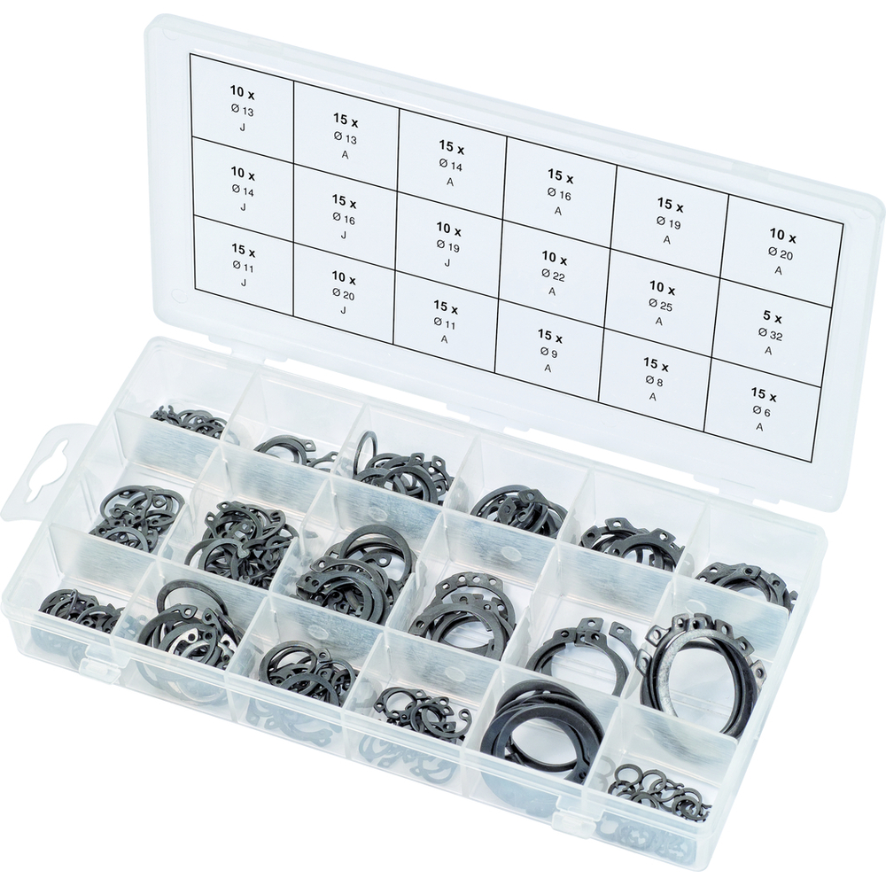 Assortiment de circlips internes et externes 225 pcs KS TOOLS - 970.0310