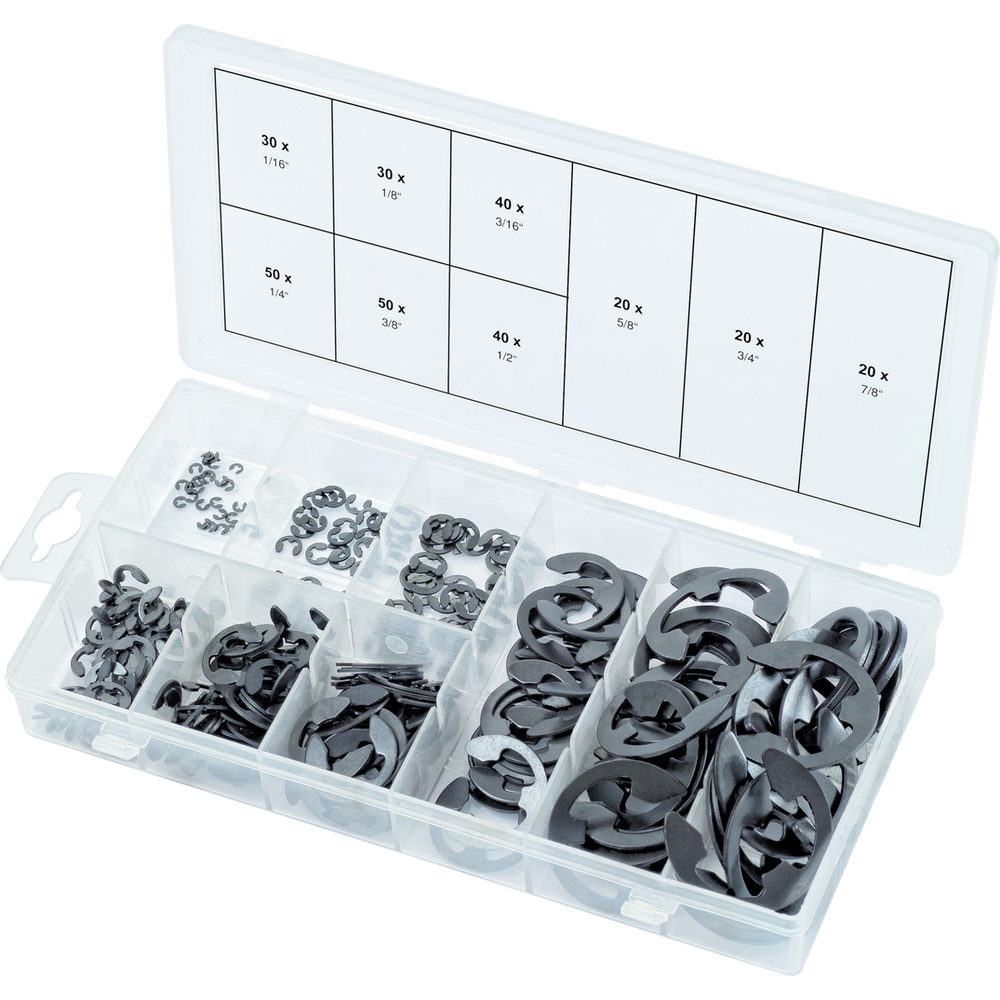 Assortiment de circlips de type E en pouces 300 pcs KS TOOLS - 970.0320
