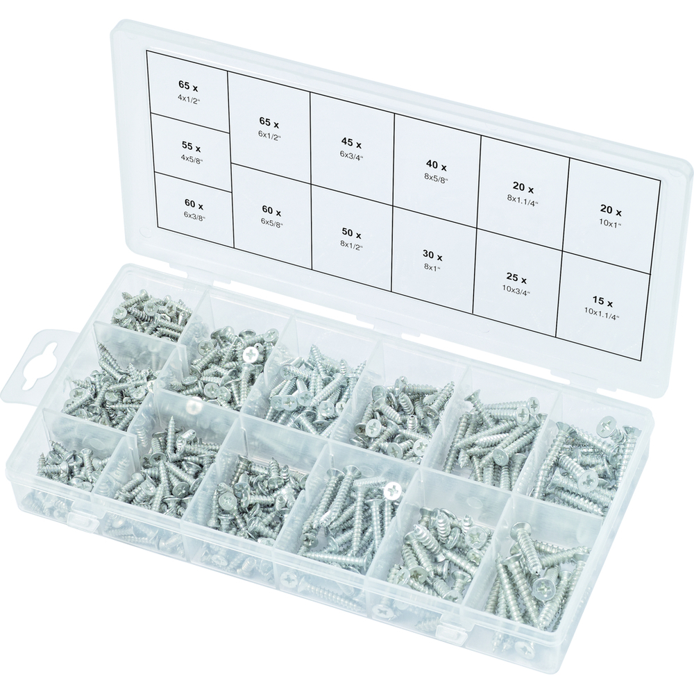 Assortiment de vis auto-taraudeuses bois, 550 pcs KS TOOLS - 970.0430