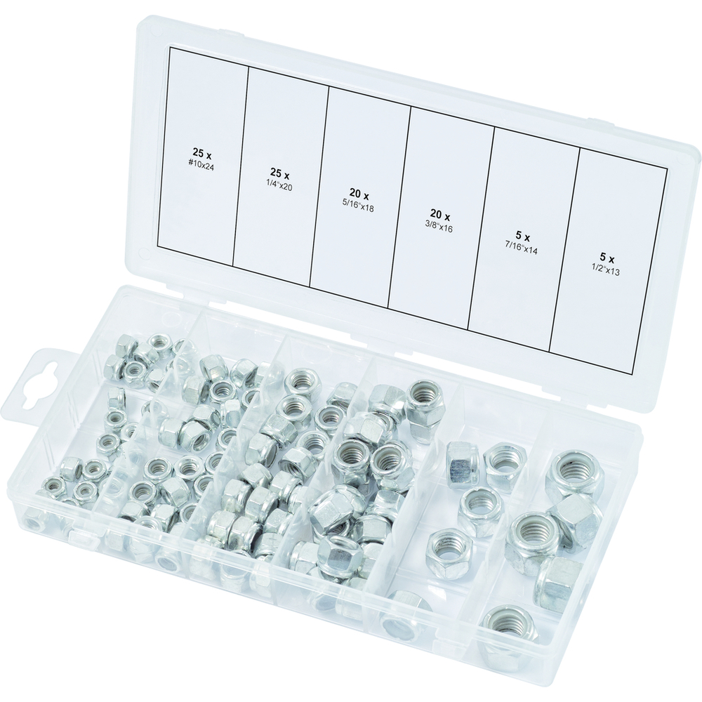 Assortiment d'écrous autoblocants UNC 100 pcs KS TOOLS - 970.0480