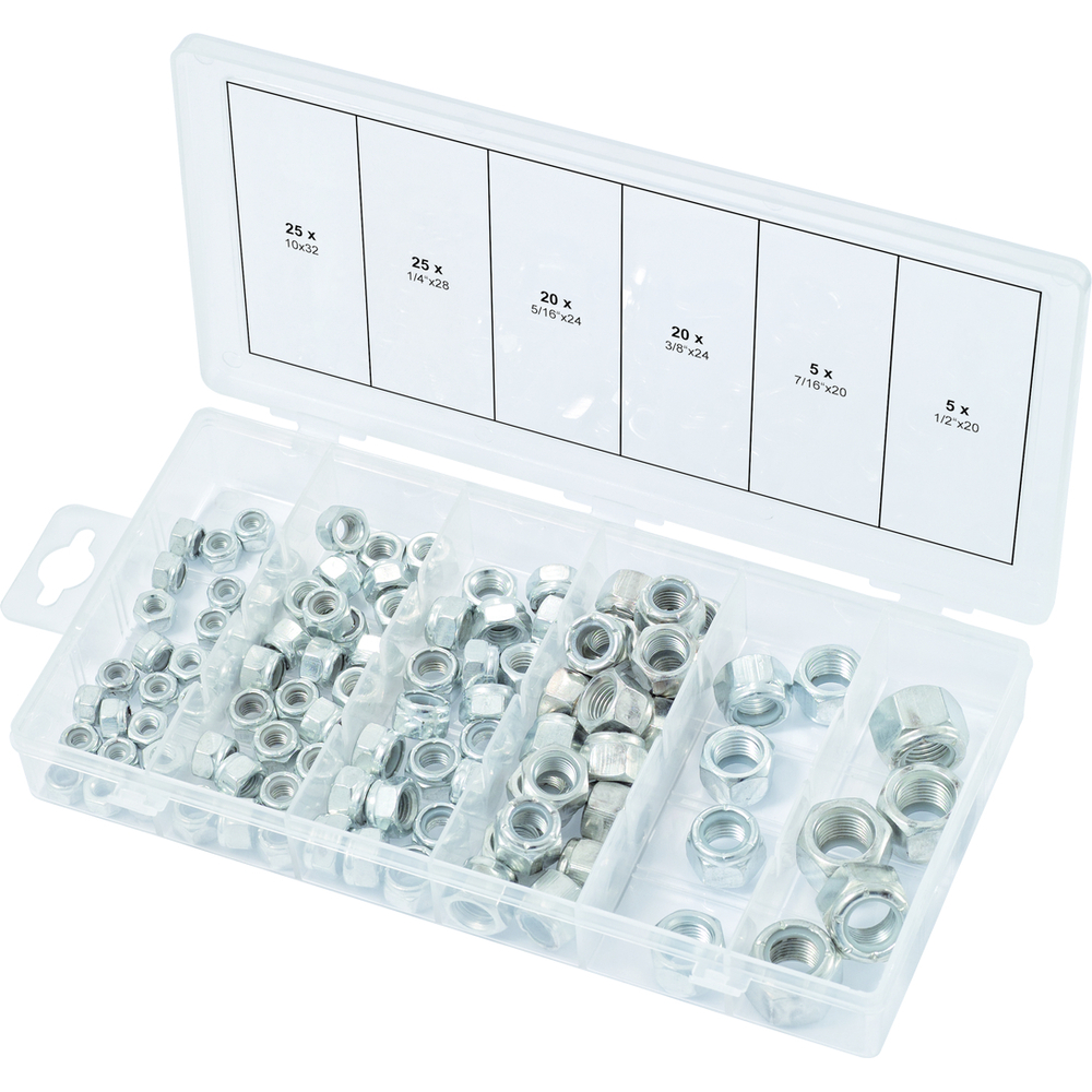 Assortiment d'écrous autoblocants UNF 100 pcs KS TOOLS - 970.0490
