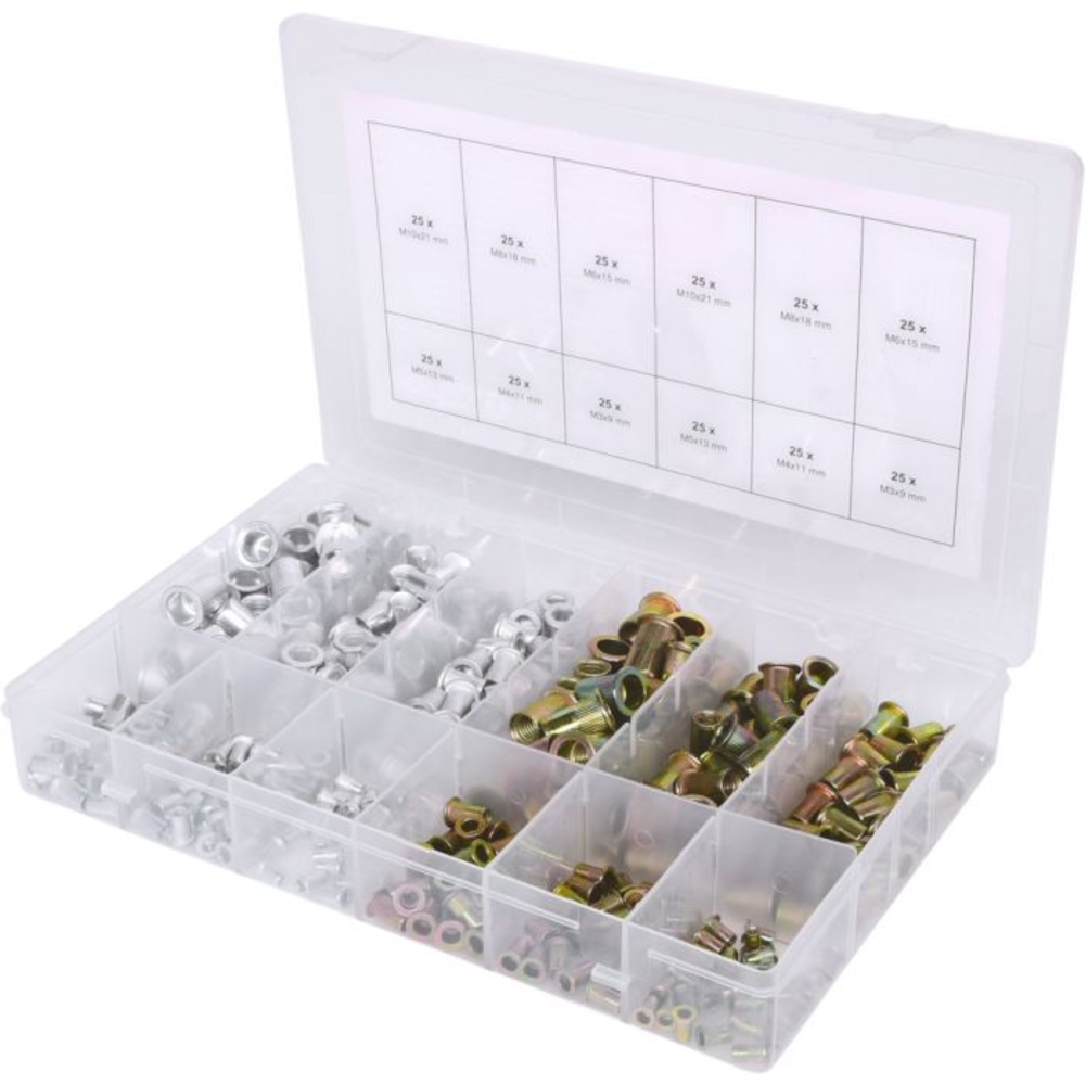 Assortiment d'inserts taraudés acier et aluminium 300 pcs KS TOOLS - 970.0630
