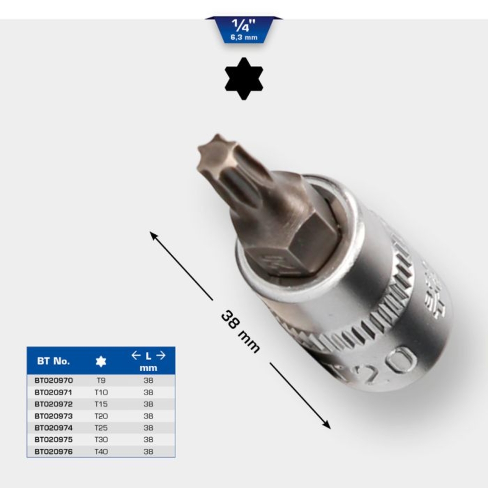 Douille tournevis TORX 1/4
