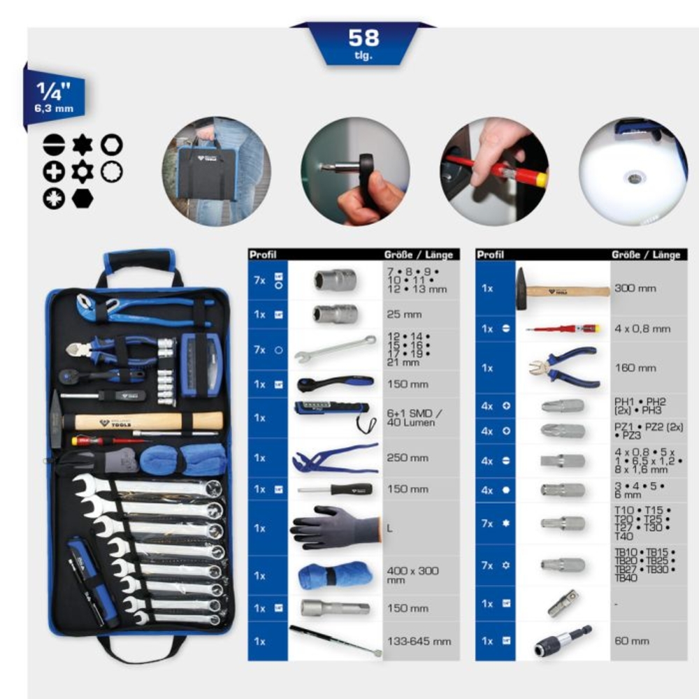 Trousse d'outils généralistes 58 pcs BRILLIANT TOOLS - KS TOOLS - BT024064
