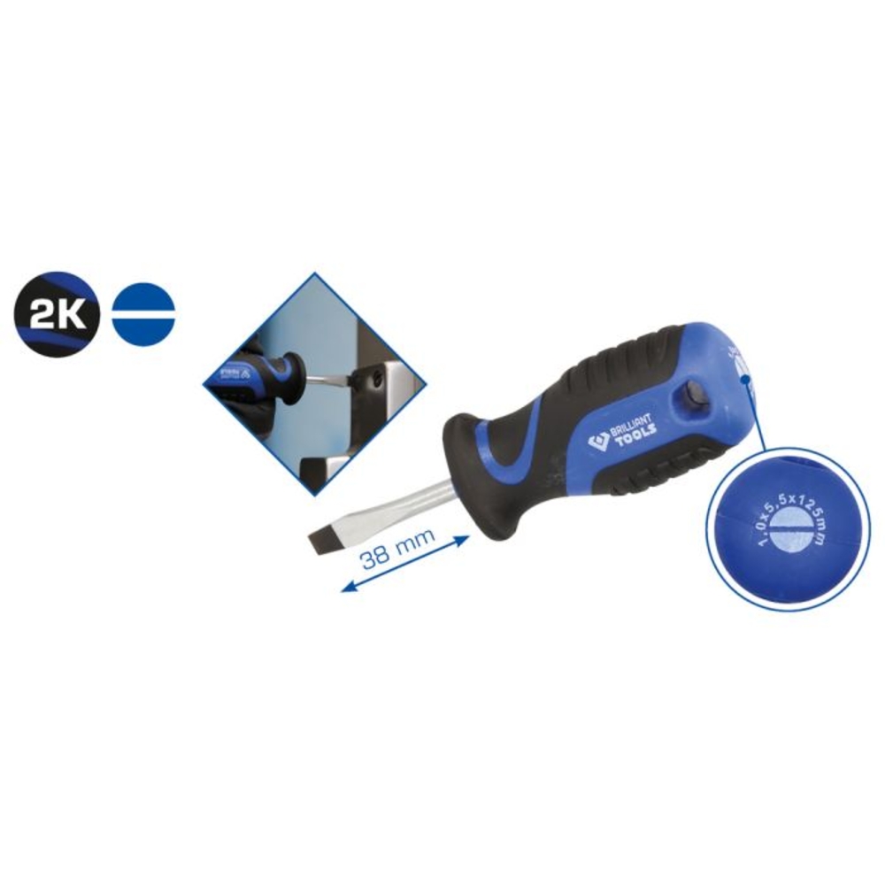Tournevis Fente 1x5,5mm - L38mm BRILLIANT TOOLS - KS TOOLS - BT030901