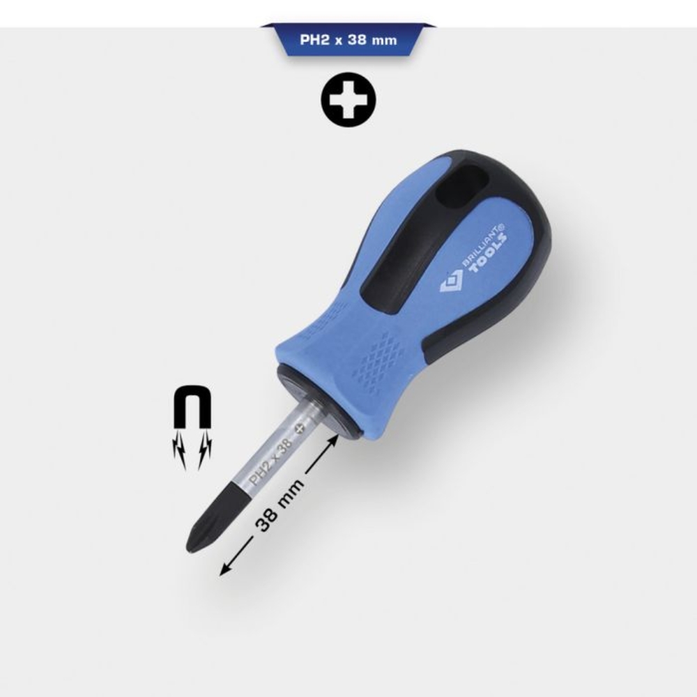 Tournevis PHILLIPs PH2, L38mm BRILLIANT TOOLS - KS TOOLS - BT031032