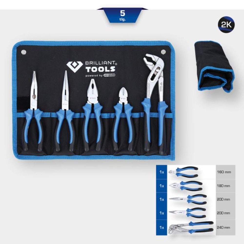 Jeu de pinces standard 5 pcs BRILLIANT TOOLS - KS TOOLS - BT060005