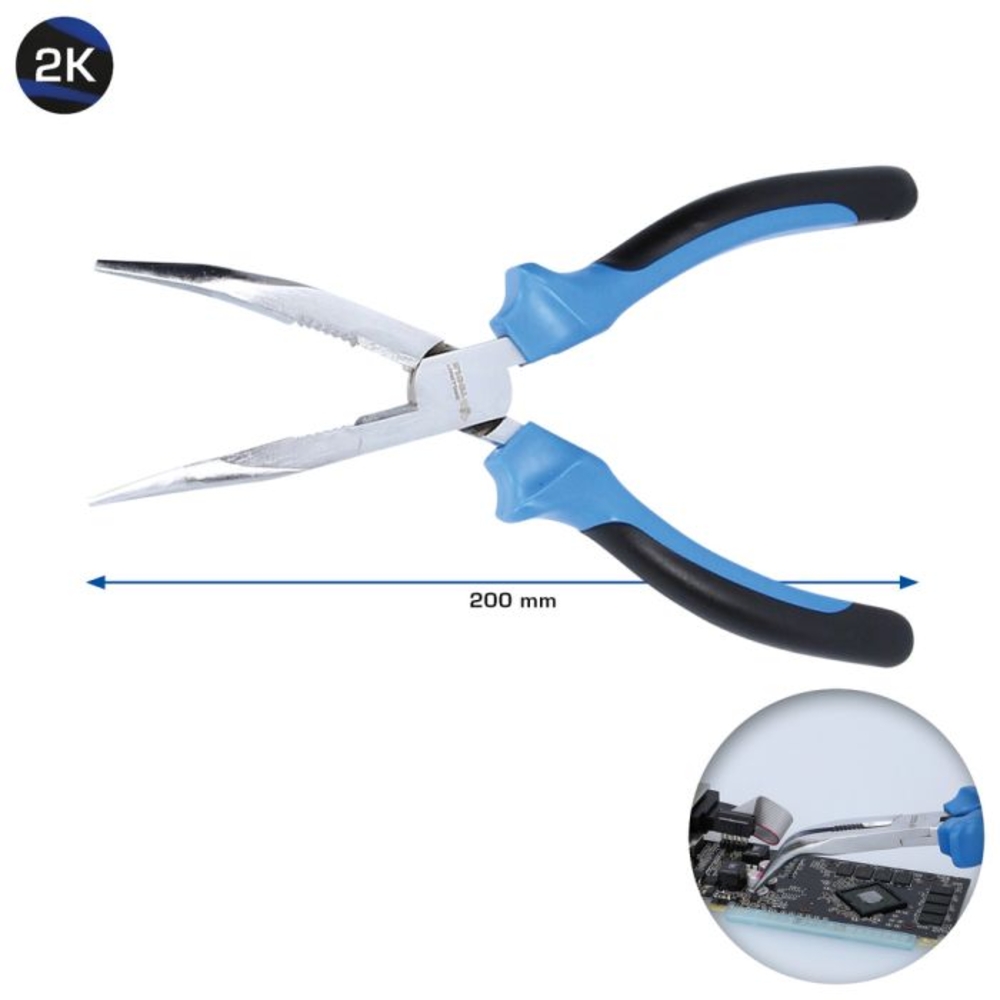 Pince à bec demi-rond coudée L150 mm BRILLIANT TOOLS - KS TOOLS - BT060902