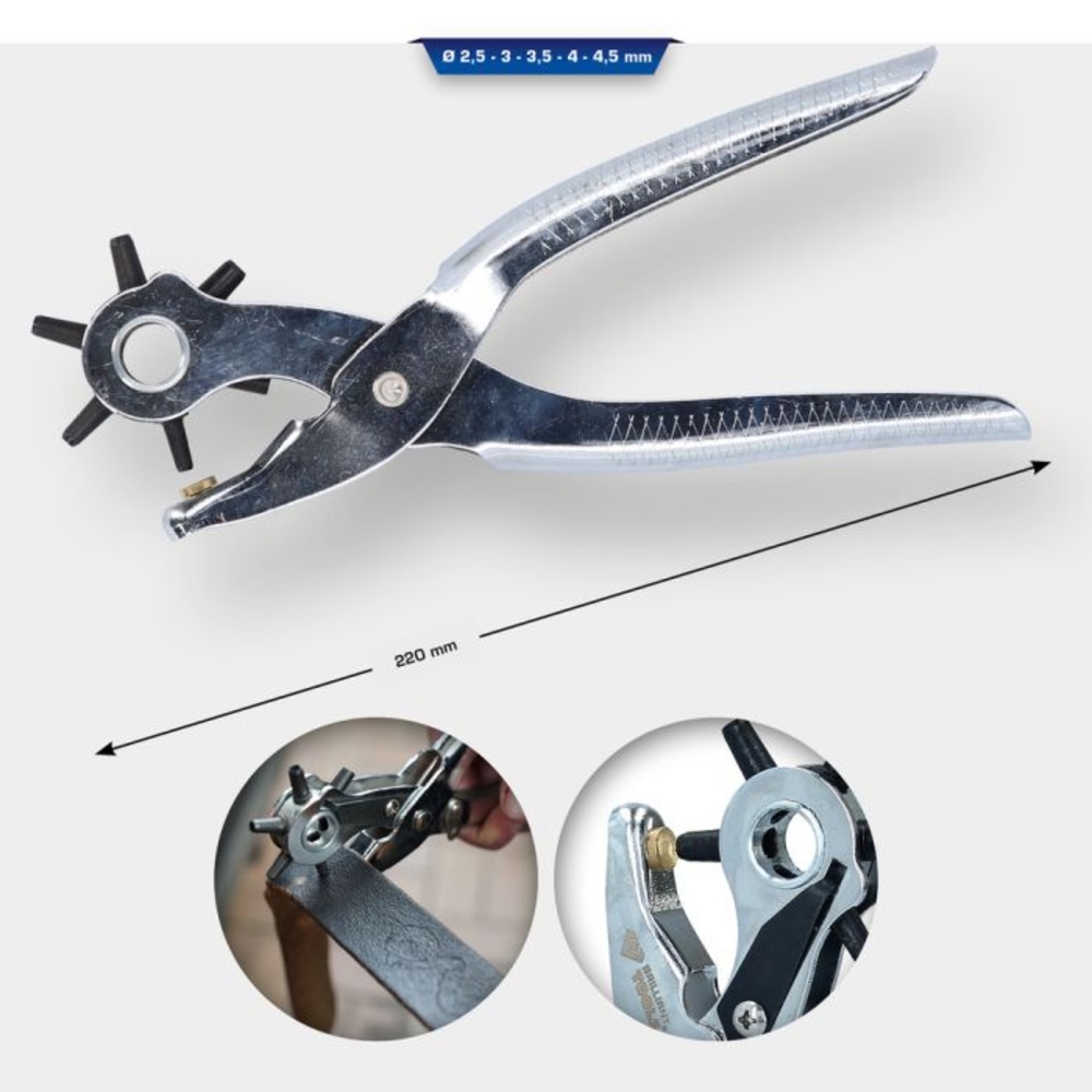 Pince emporte-pièces revolver D2,5-3,0-3,5 -4,0-4,5-5,0mm BRILLIANT TOOLS - KS TOOLS - BT066902