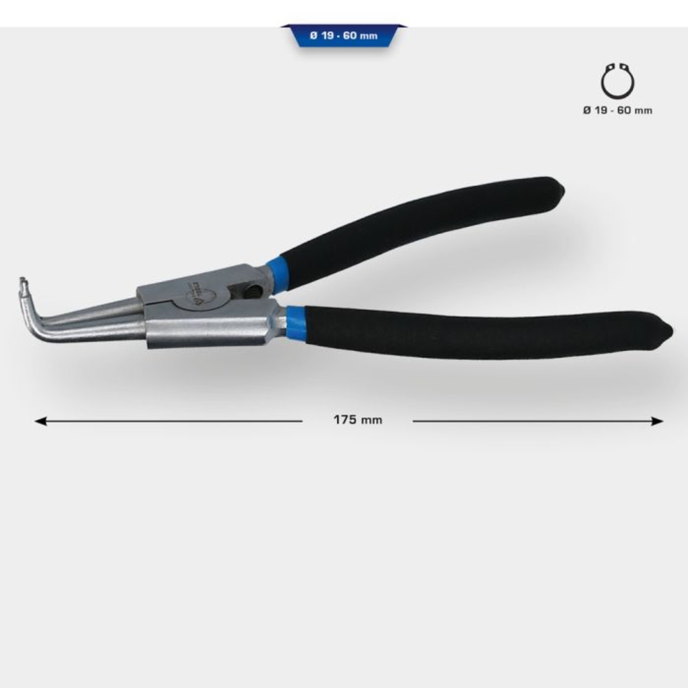 Pince à circlips extérieur coudée L175mm BRILLIANT TOOLS - KS TOOLS - BT067002
