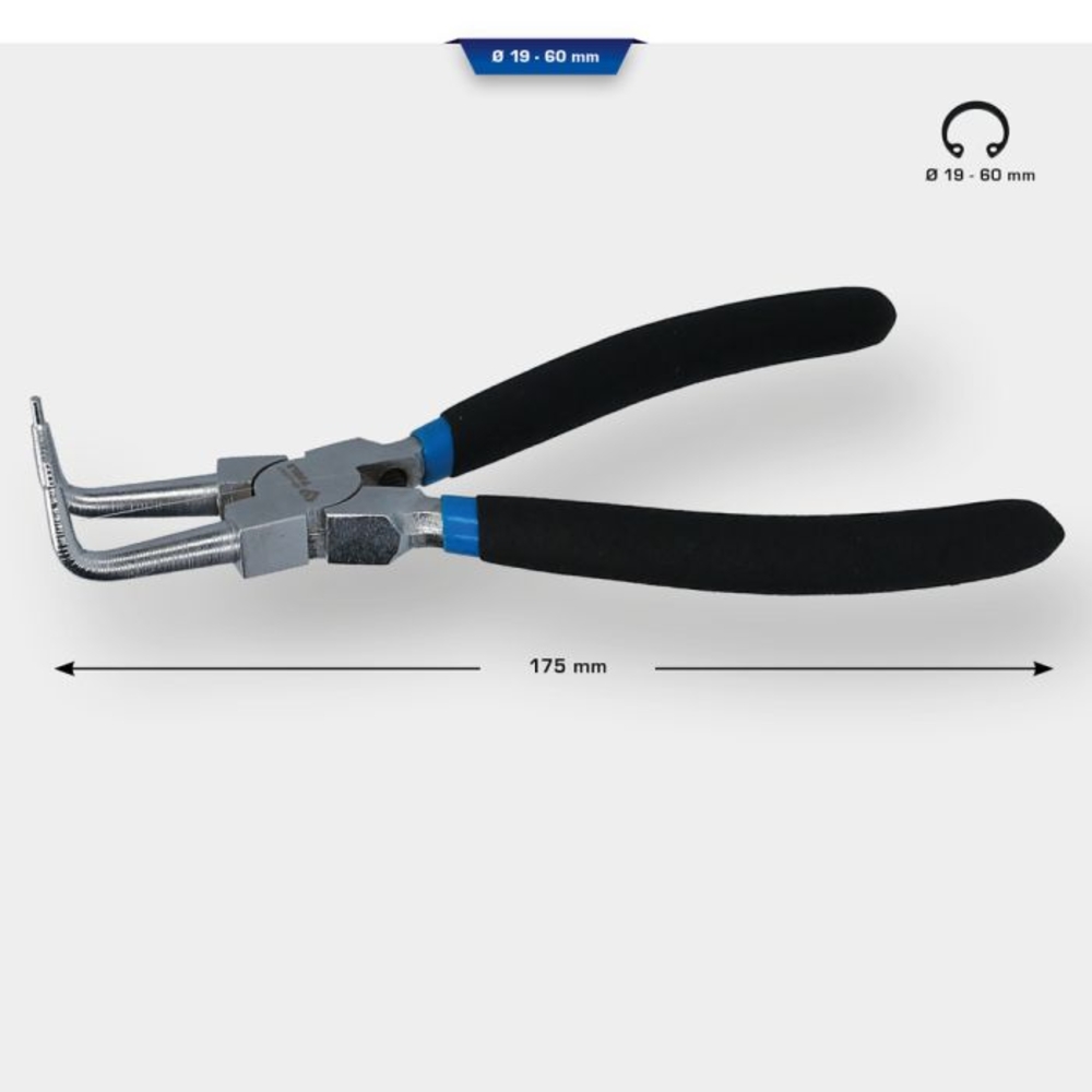 Pince à circlips intérieur coudée L175mm BRILLIANT TOOLS - KS TOOLS - BT067004