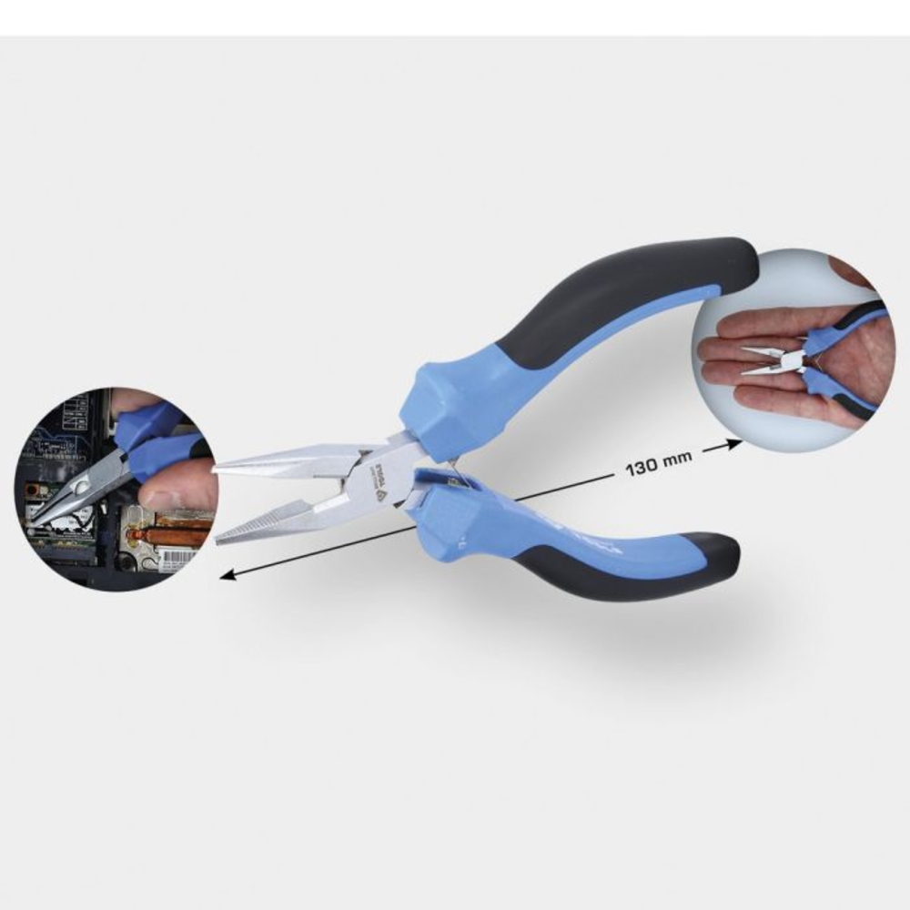 Pince électronique à bec demi-rond L130mm BRILLIANT TOOLS - KS TOOLS - BT067603