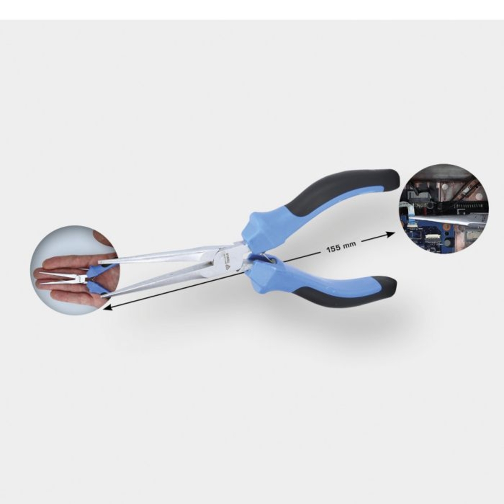 Pince électronique à bec demi-rond droit L155mm BRILLIANT TOOLS - KS TOOLS - BT067606