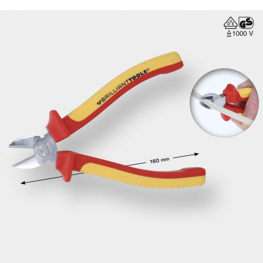 Pince coupante diagonale isolée L160mm BRILLIANT TOOLS - KS TOOLS - BT068013