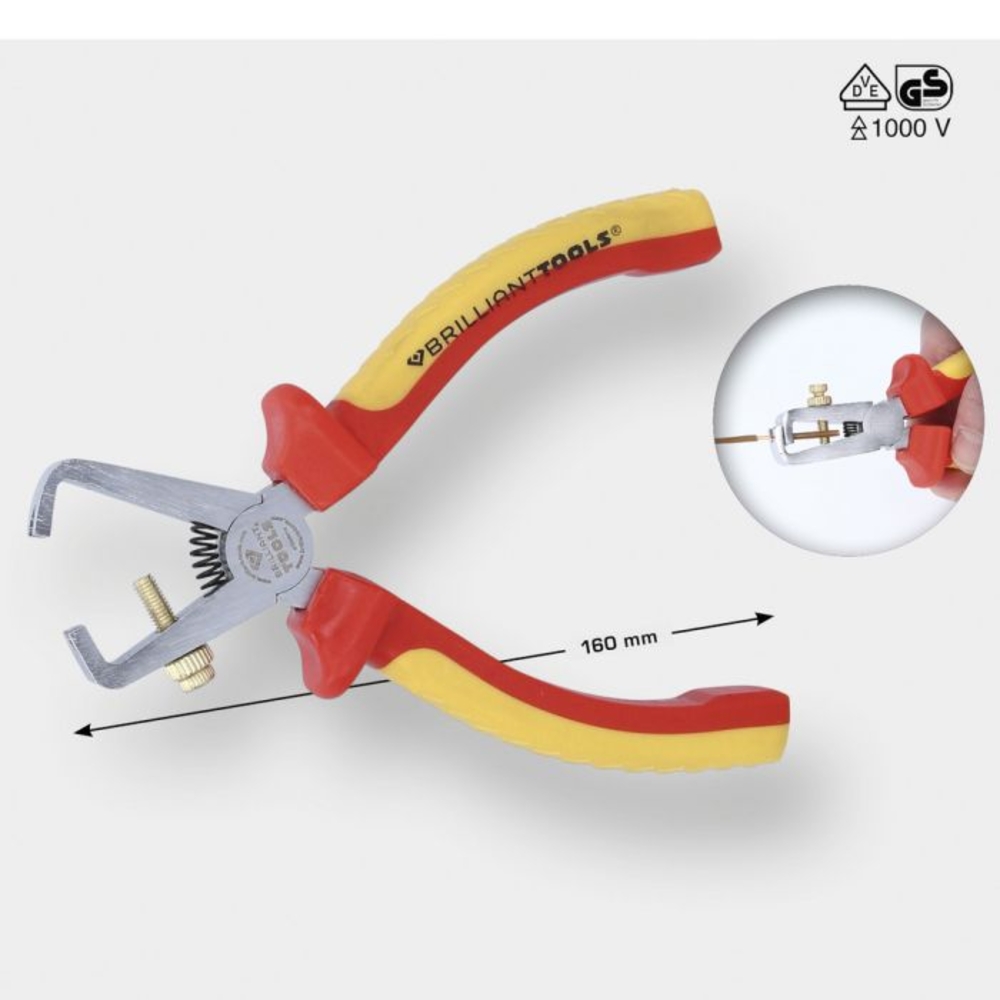 Pince à dénuder isolée L160mm BRILLIANT TOOLS - KS TOOLS - BT068014
