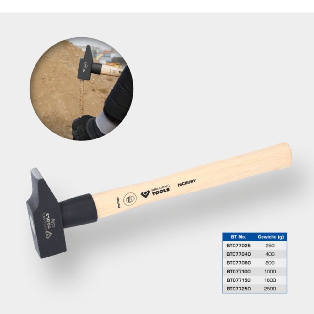 Marteau rivoir avec manche Hickory 2500g BRILLIANT TOOLS - KS TOOLS - BT077250