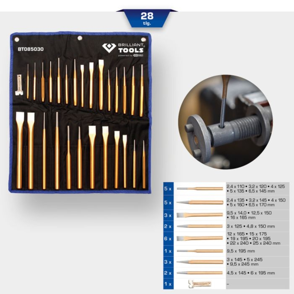 Jeu d'outils de frappe 28 pcs BRILLIANT TOOLS - KS TOOLS - BT085030