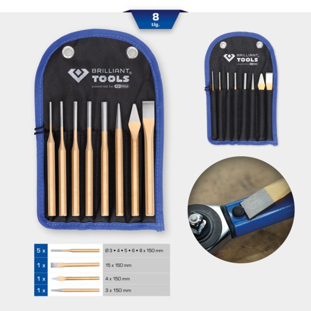 Jeu d'outils de frappe 8 pcs BRILLIANT TOOLS - KS TOOLS - BT085060