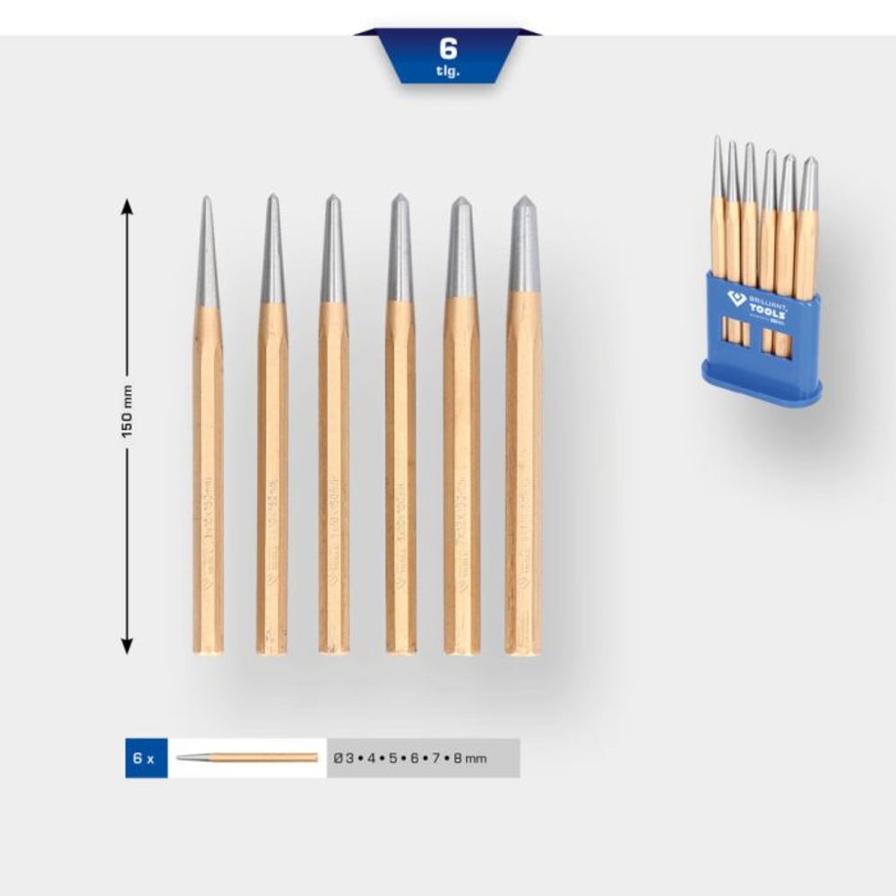 Jeu de pointeaux 4 pcs BRILLIANT TOOLS - KS TOOLS - BT085080