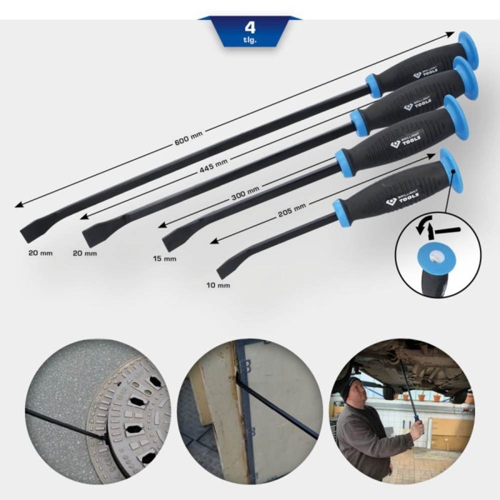 Jeu de leviers emmanchés 4 pcs BRILLIANT TOOLS - KS TOOLS - BT091004