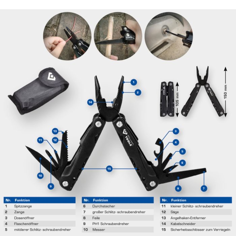 Pince multifonctions BRILLIANT TOOLS - KS TOOLS - BT100903