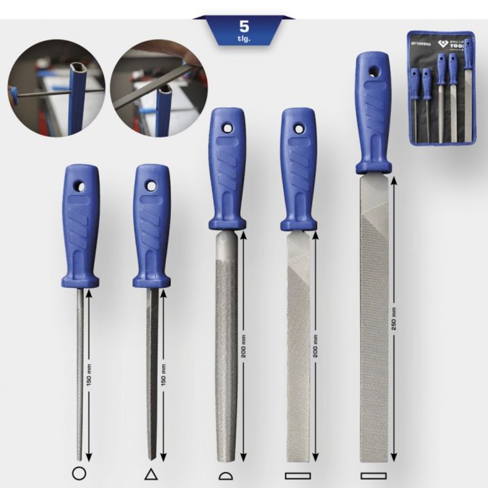 Jeu de limes 5 pcs BRILLIANT TOOLS - KS TOOLS - BT100950