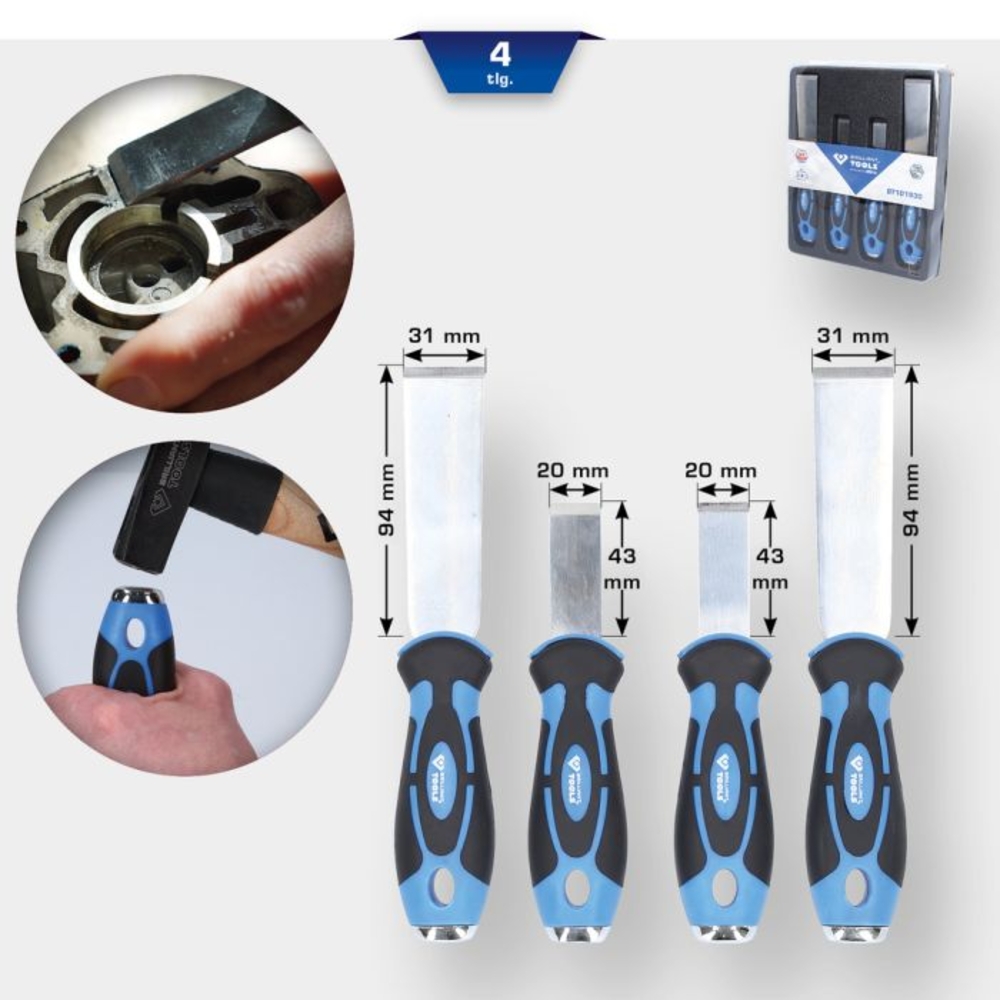 Jeu de grattoirs universel 4 pcs BRILLIANT TOOLS - KS TOOLS - BT101930
