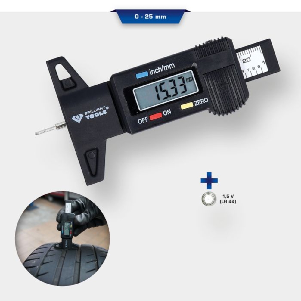 Jauge de profondeur digitale 0 - 25mm BRILLIANT TOOLS - KS TOOLS - BT114903