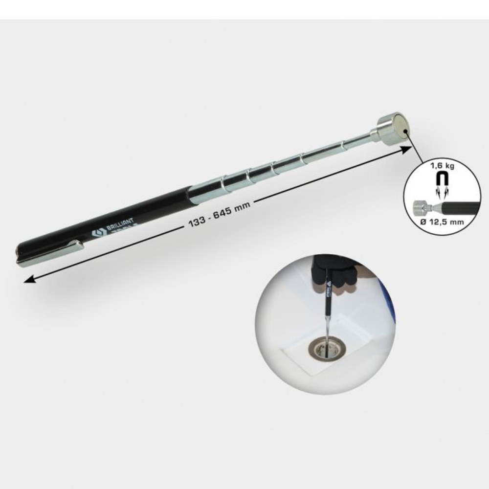 Aimant télescopique magnétique D12,5mm 1,6kG L133 - 645mm BRILLIANT TOOLS - KS TOOLS - BT115900