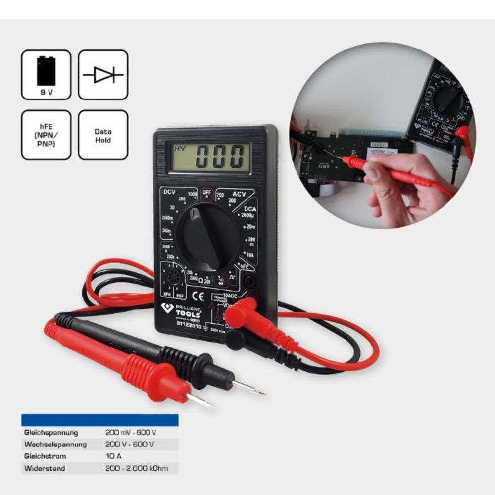 Multimètre digital BRILLIANT TOOLS - KS TOOLS - BT122910